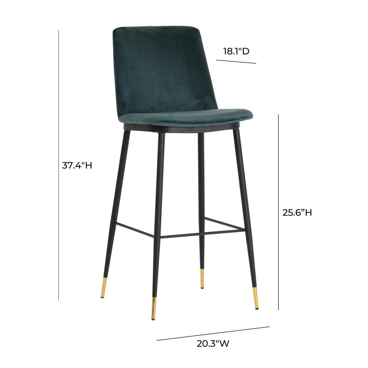 Evora Velvet Counter Stool - Set of 2