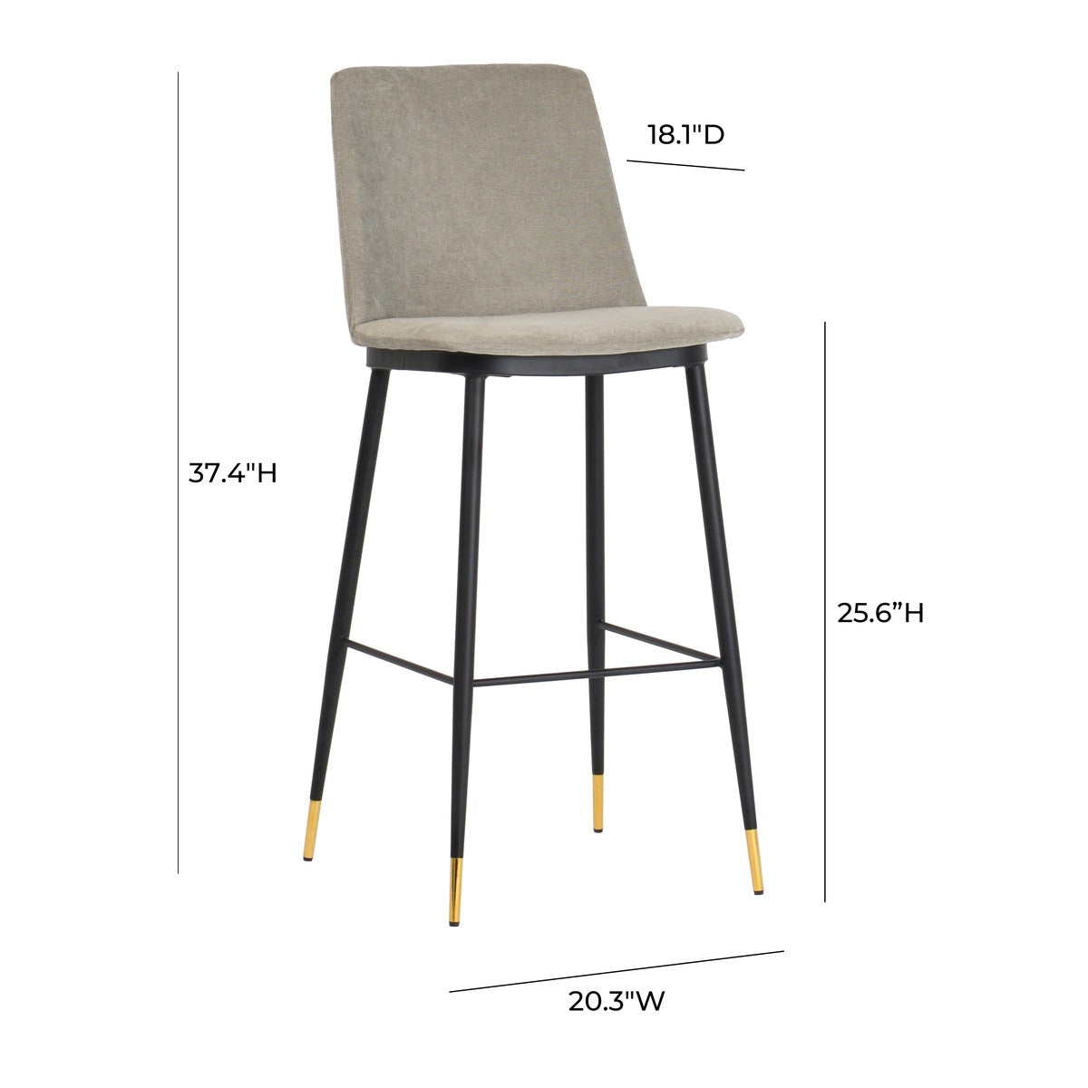 Evora Velvet Counter Stool - Set of 2