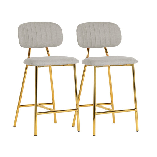 Ariana Grey Counter Stool with Gold Legs - Set of 2