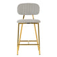 Ariana Grey Counter Stool with Gold Legs - Set of 2