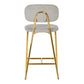Ariana Grey Counter Stool with Gold Legs - Set of 2