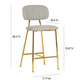 Ariana Grey Counter Stool with Gold Legs - Set of 2