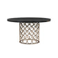 Valentina 57" Black Acacia Round Dining Table - Image 1
