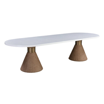 Rishi 120" Rope Oval Dining Table - White - Image 1