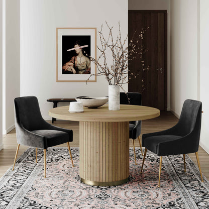 Chelsea 47" Oak Wood Round Dining Table - Natural - Image 1