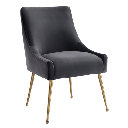 Beatrix Performance Velvet Dining Chair - Grey - Image 1