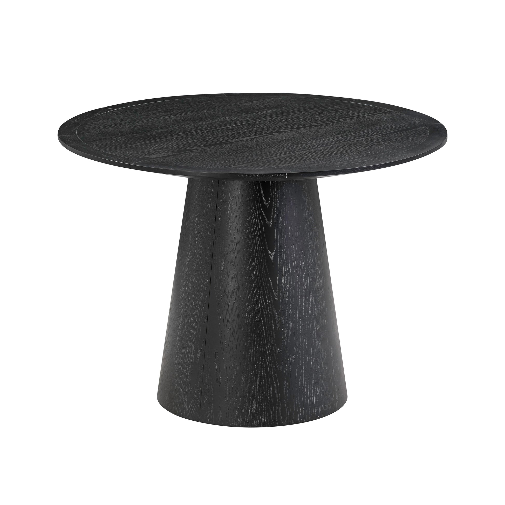 Sahara Round Oak Dining Table (41"-60") - Black / 41" - Image 1