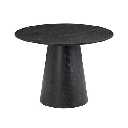 Sahara Round Oak Dining Table (41"-60") - Black / 41" - Image 1