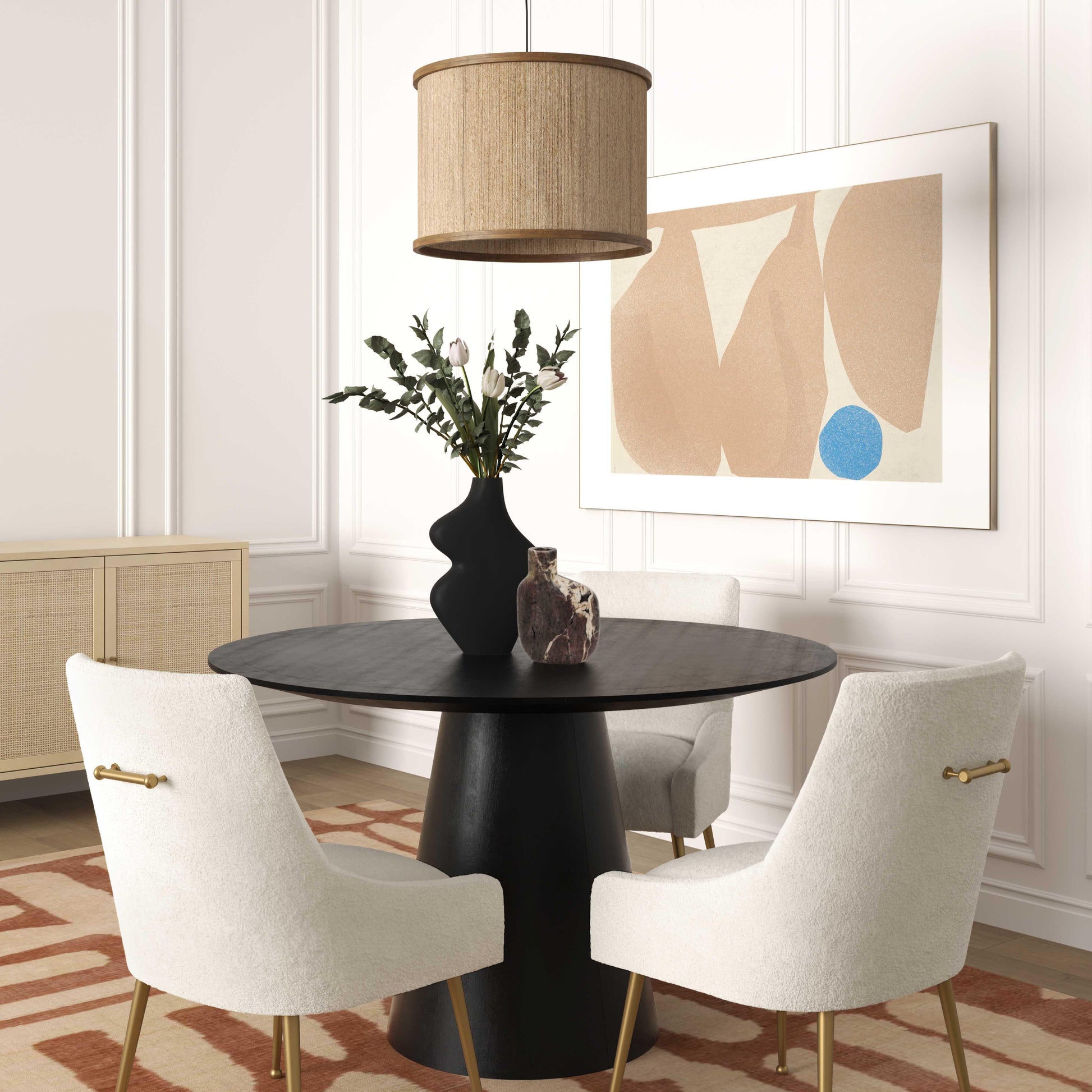 Sahara Round Oak Dining Table (41"-60") - Black / 41" - Image 2