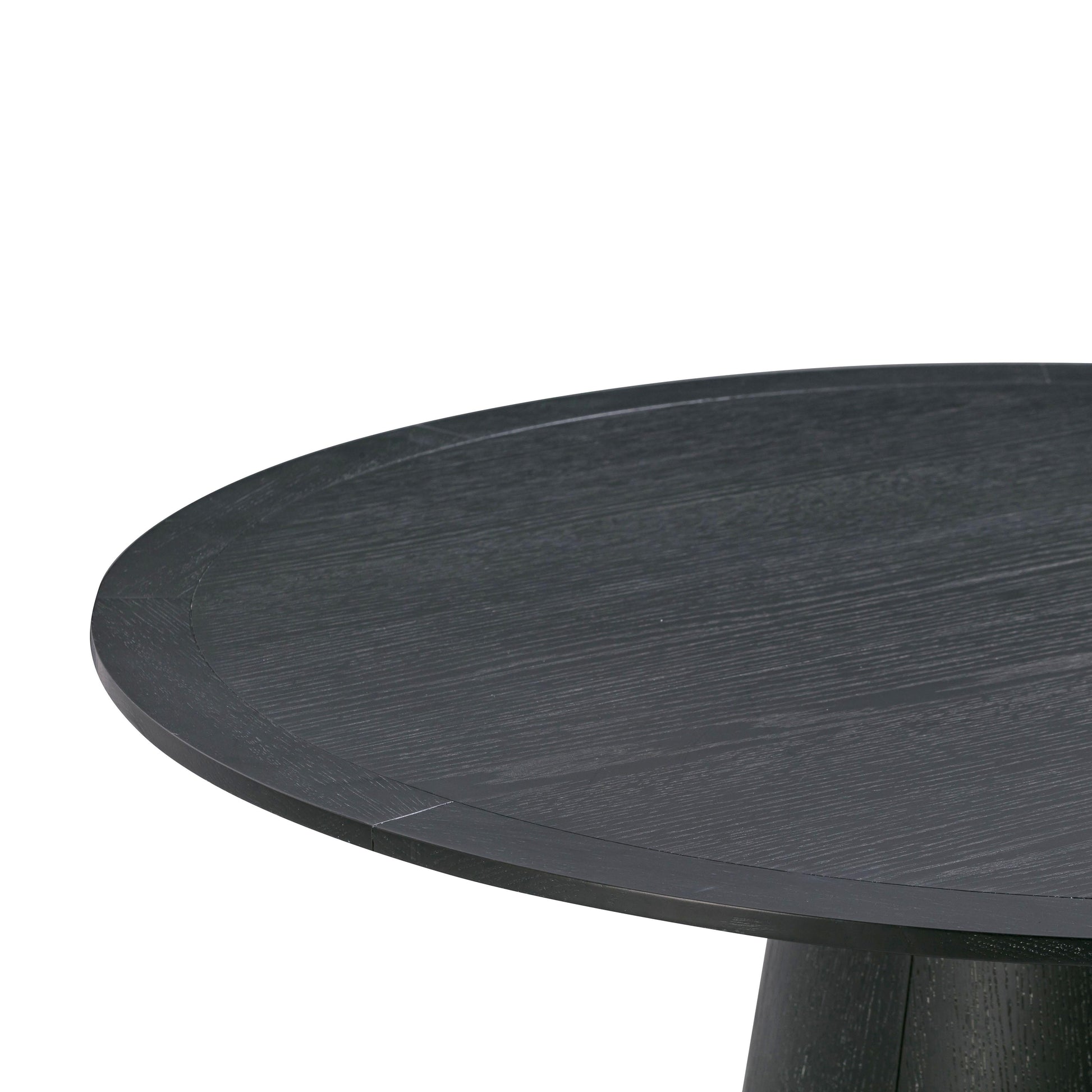 Sahara Round Oak Dining Table (41"-60") - Black / 41" - Image 4