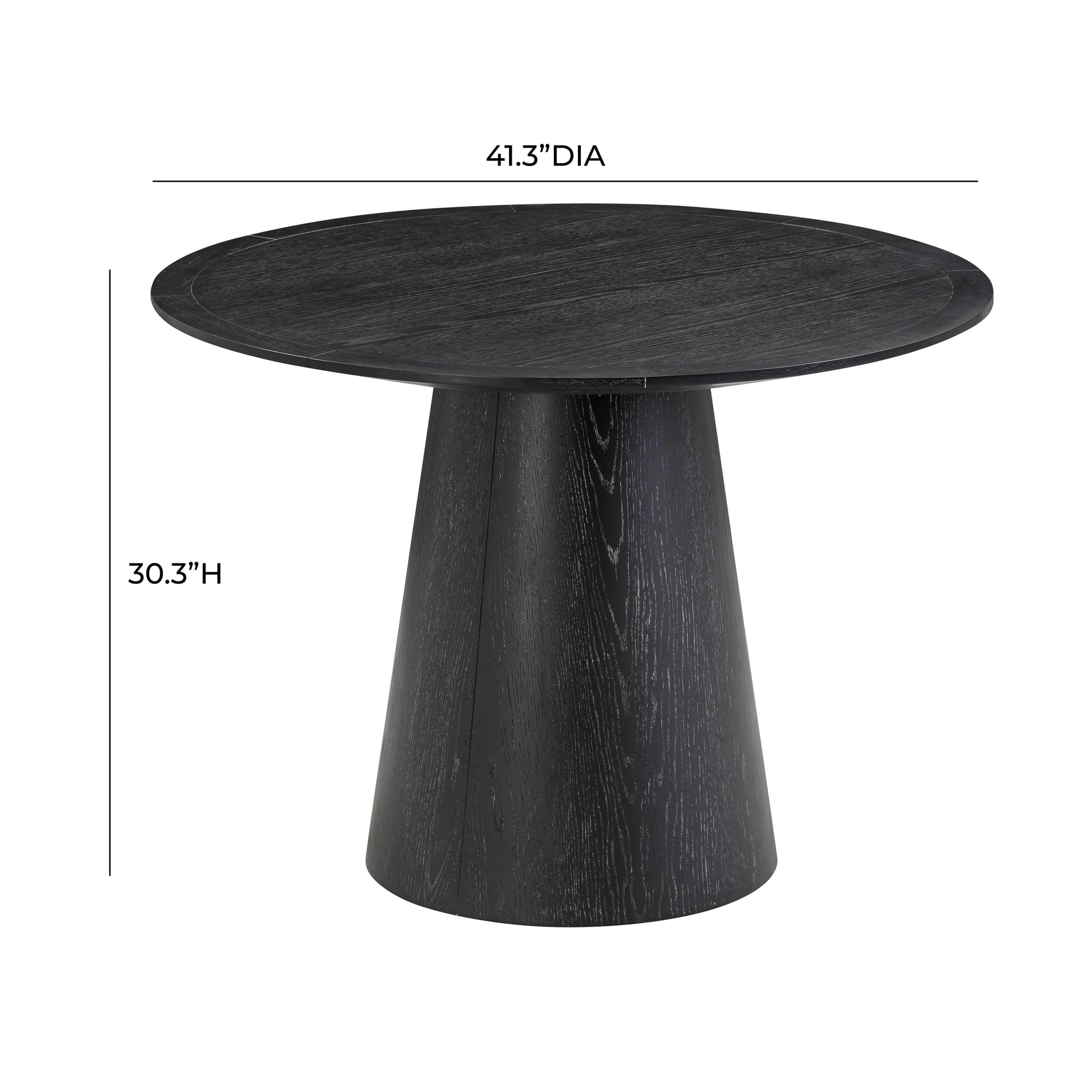 Sahara Round Oak Dining Table (41"-60") - Black / 41" - Image 6