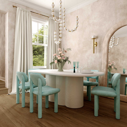 Elise Performance Velvet Dining Chair - Light Blue - Image 1