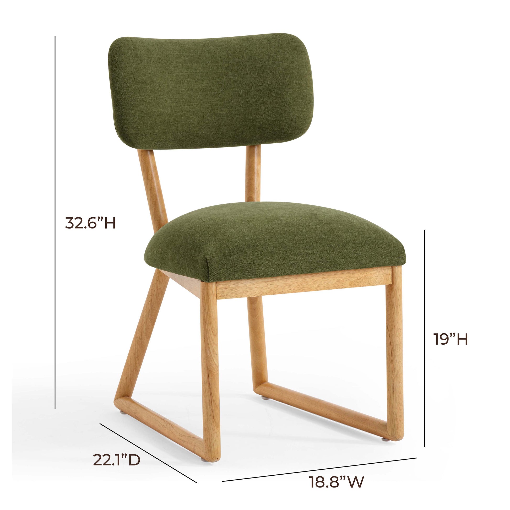 Bobbie Upcycled Performance Fabric Dining Chair - Green - Image 8