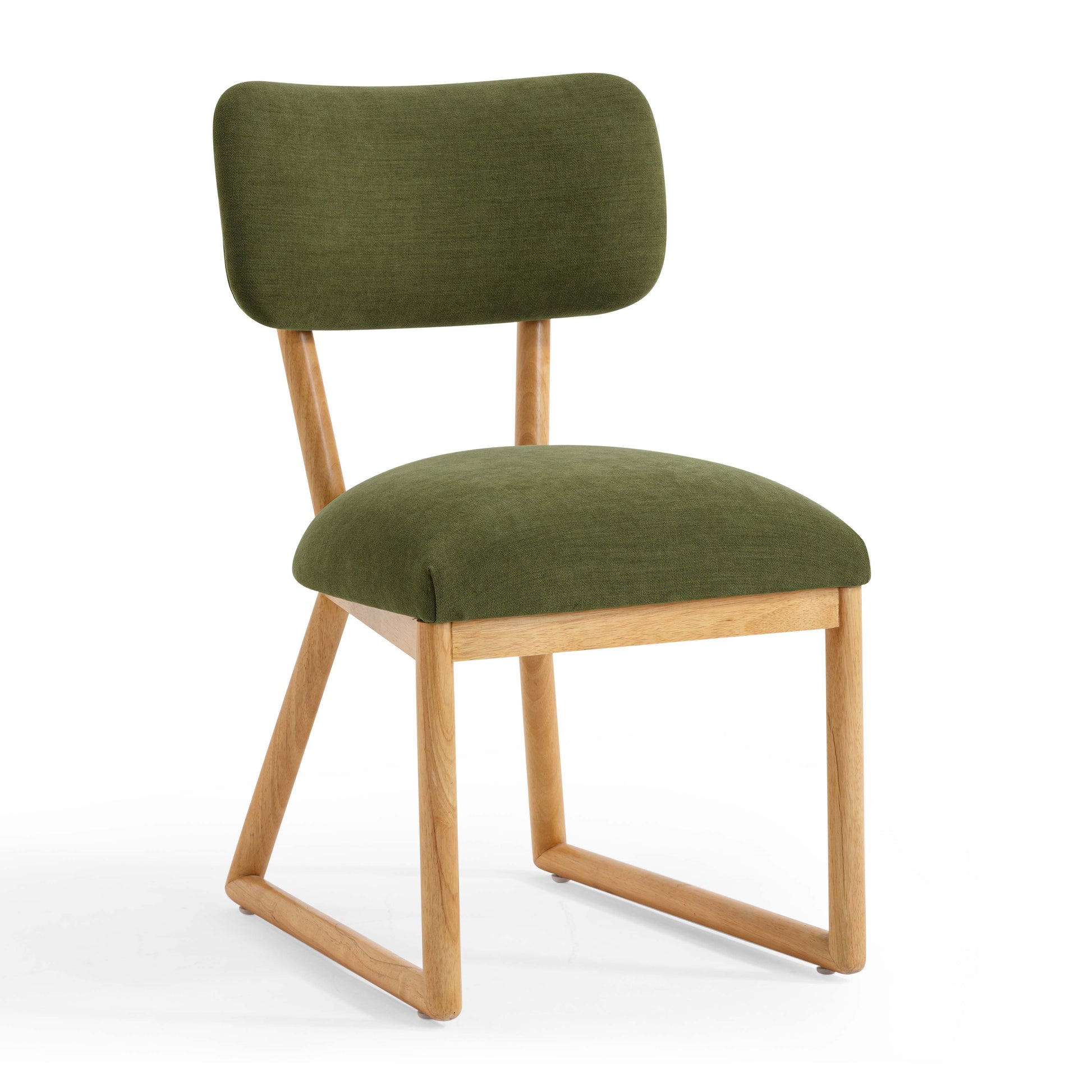 Bobbie Upcycled Performance Fabric Dining Chair - Green - Image 1