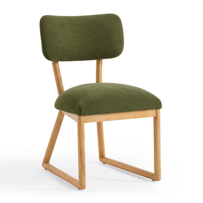 Bobbie Upcycled Performance Fabric Dining Chair - Green - Image 1