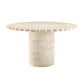 Blossom 54" Washed Faux Travertine Finish Indoor/Outdoor Round Dining Table - Image 1