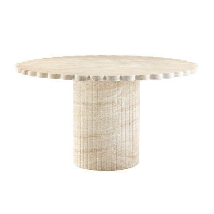 Blossom 54" Washed Faux Travertine Finish Indoor/Outdoor Round Dining Table - Default Title - Image 2