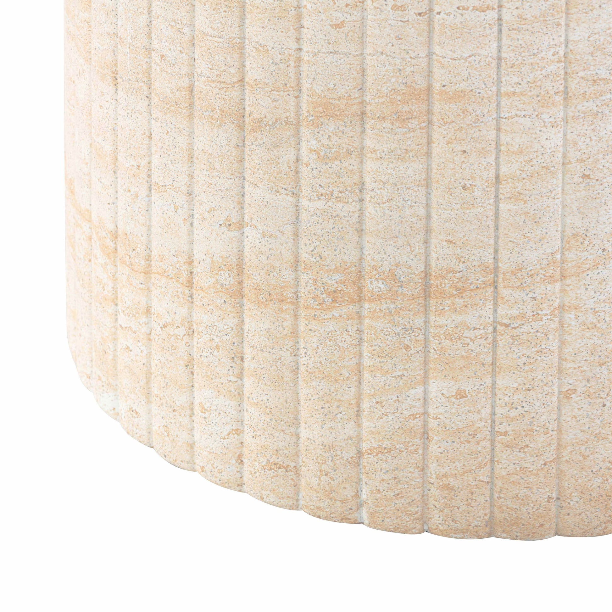 Blossom 54" Washed Faux Travertine Finish Indoor/Outdoor Round Dining Table - Image 5