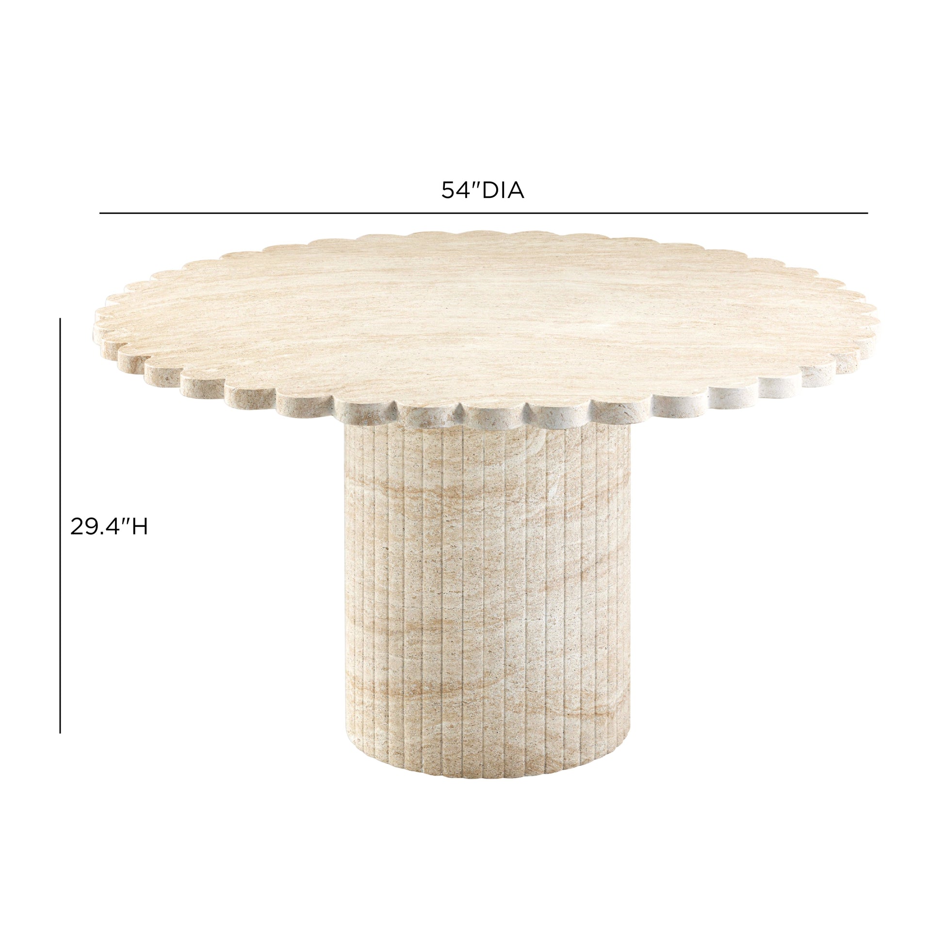 Blossom 54" Washed Faux Travertine Finish Indoor/Outdoor Round Dining Table - Image 7