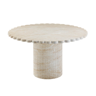 Blossom 54" Washed Faux Travertine Finish Indoor / Outdoor Round Dining Table