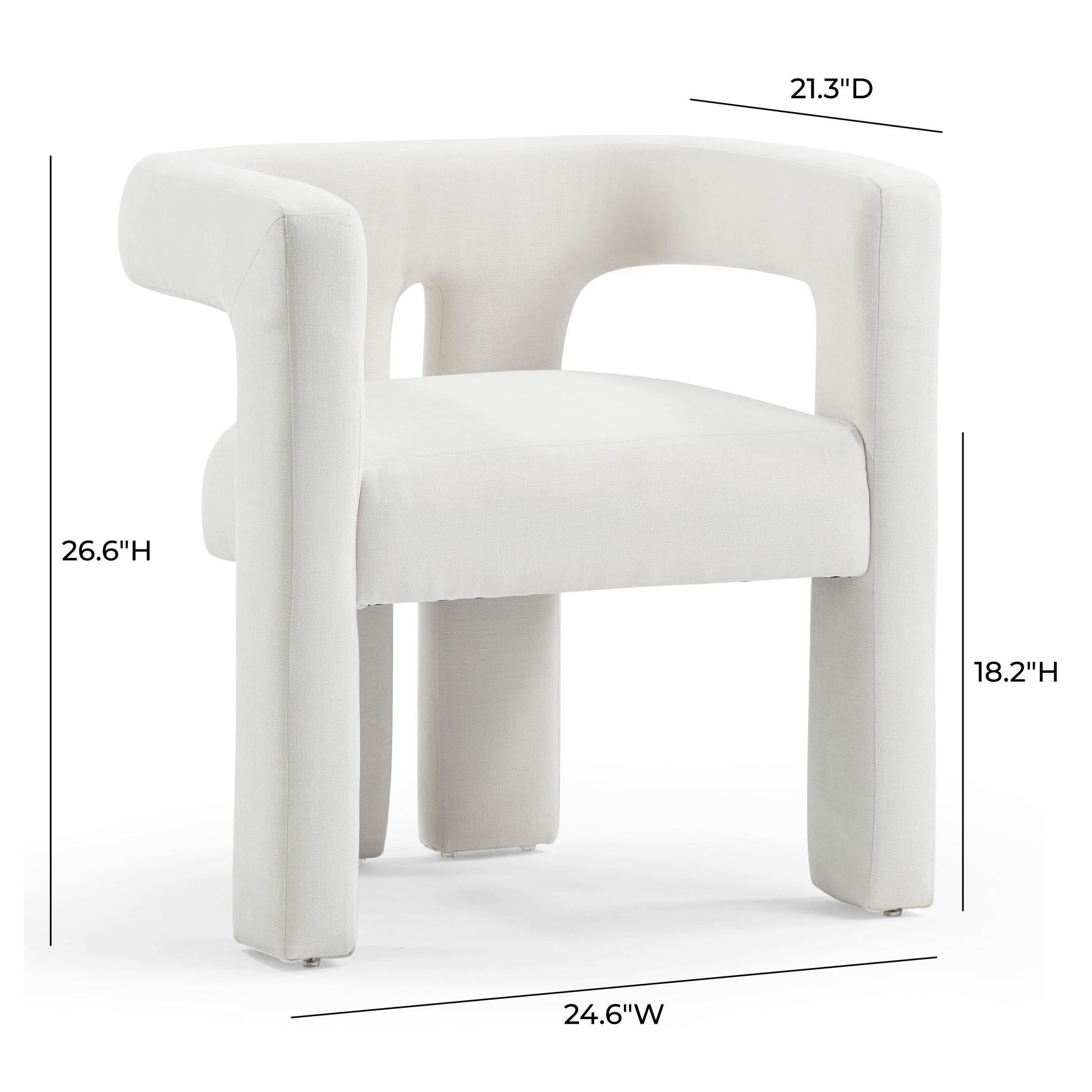 Sloane Bone White Upcycled Fabric Chair TOV Furniture