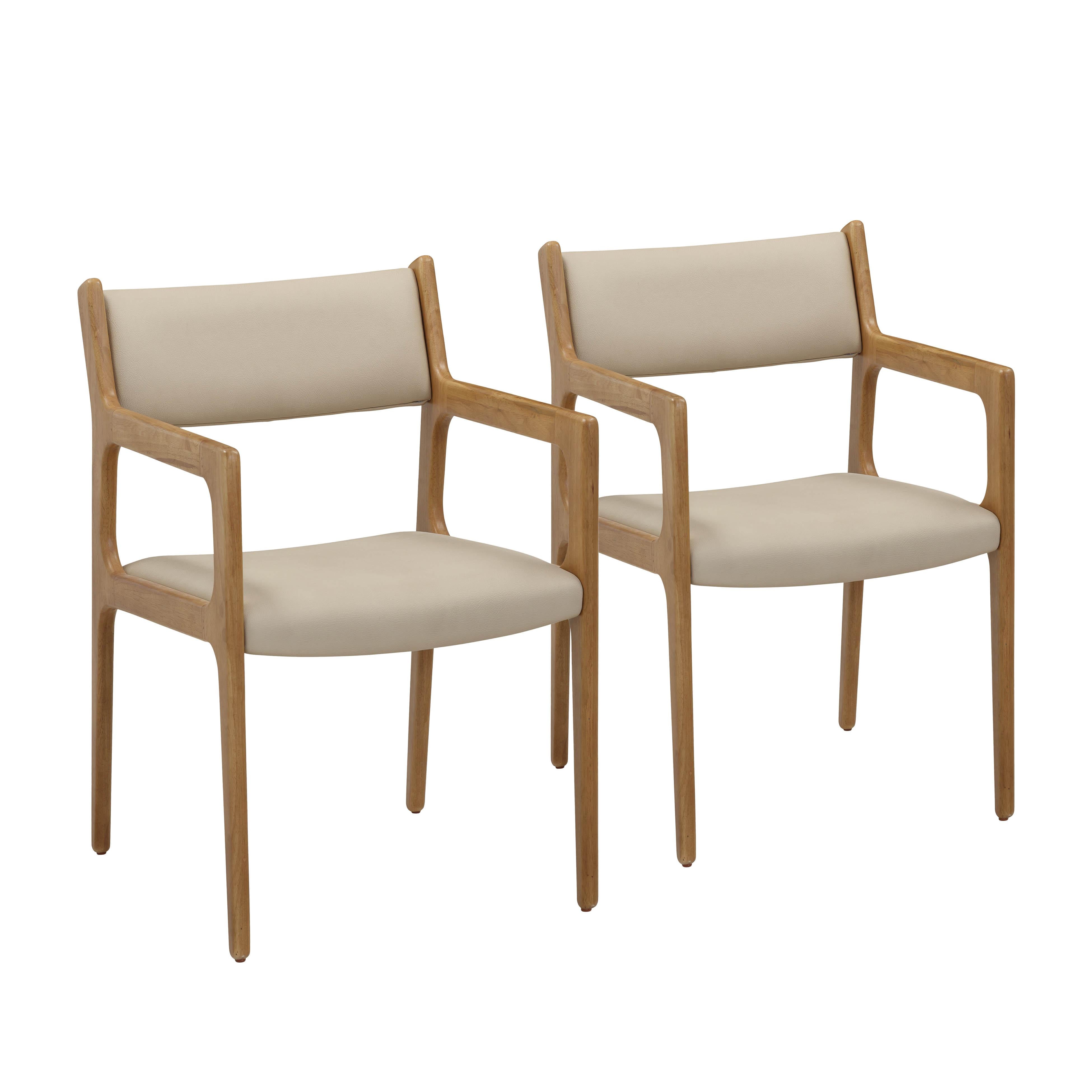ダイニングチェア ACTUS MOOG DINING CHAIR NUDE WN VER.2 Ari Cream Performance Vegan Leather Dining Chair - Set of 2 | TOV