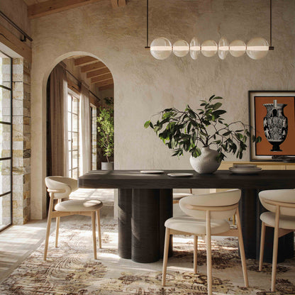 Bambi 90" Ash Rectangular Dining Table - Black - Image 1