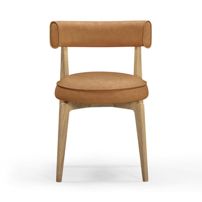 Nikita Performance Vegan Leather Dining Chair - Brown - Image 1