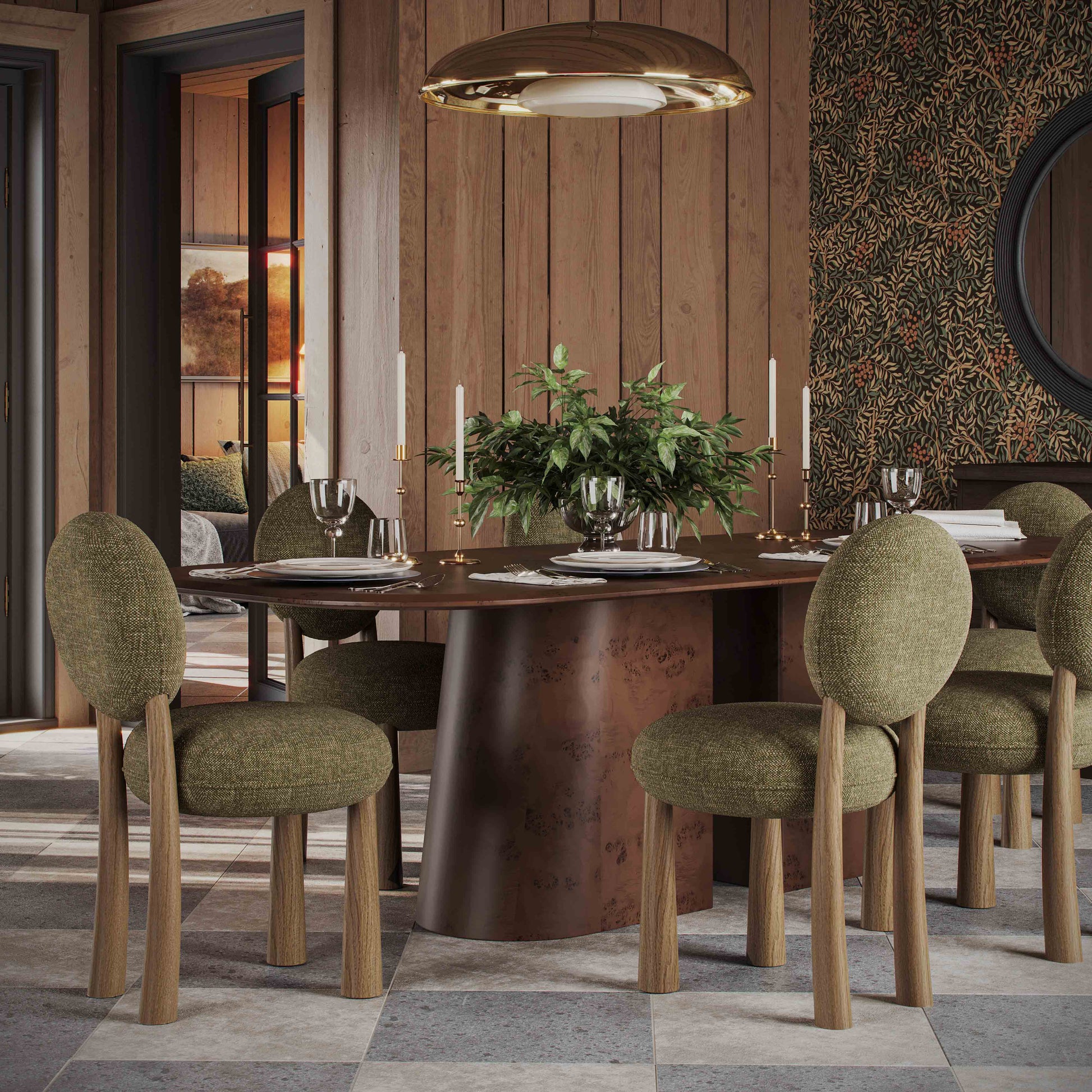 Sulley Performance Basketweave Dining Chair - Olive Green - Image 2