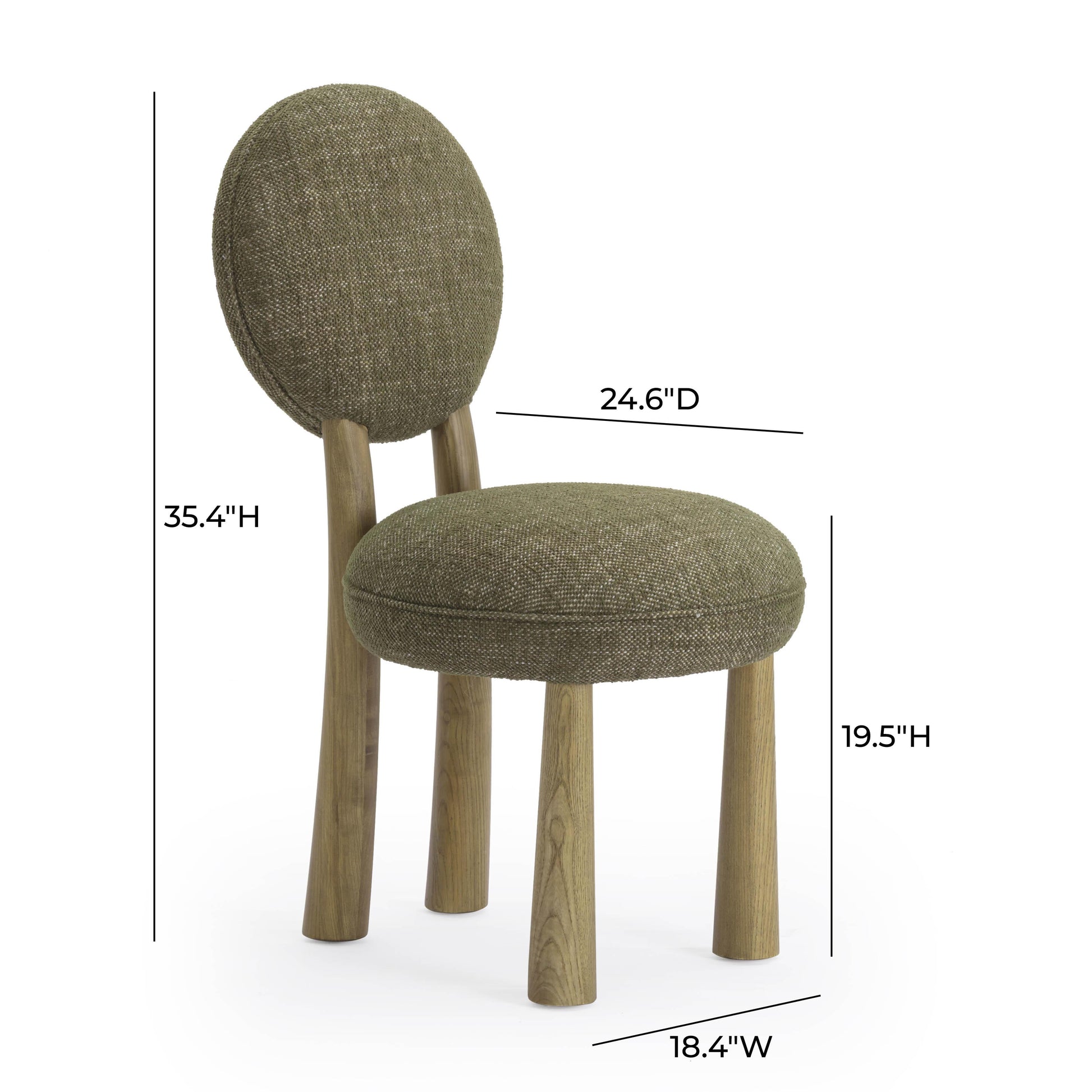 Sulley Performance Basketweave Dining Chair - Olive Green - Image 5