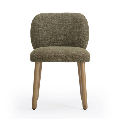 Foxy Textured Performance Fabric Dining Chair - Olive Green - Image 1