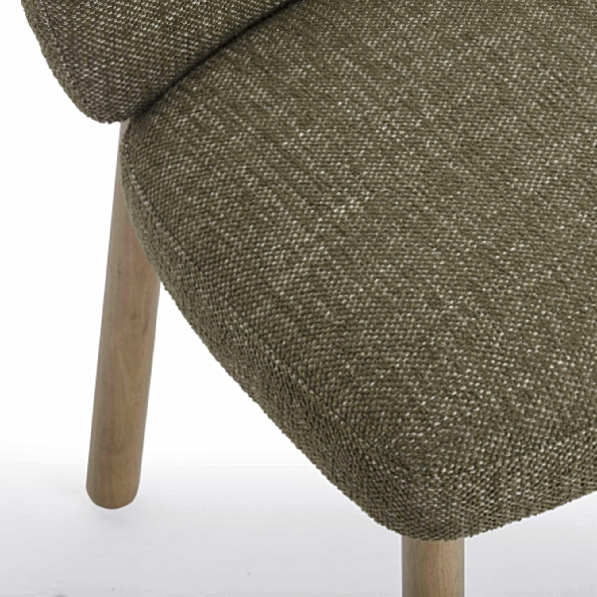Foxy Textured Performance Fabric Dining Chair - Olive Green - Image 7
