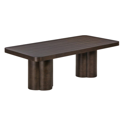 Bambi 90" Ash Rectangular Dining Table - Dark Brown - Image 1