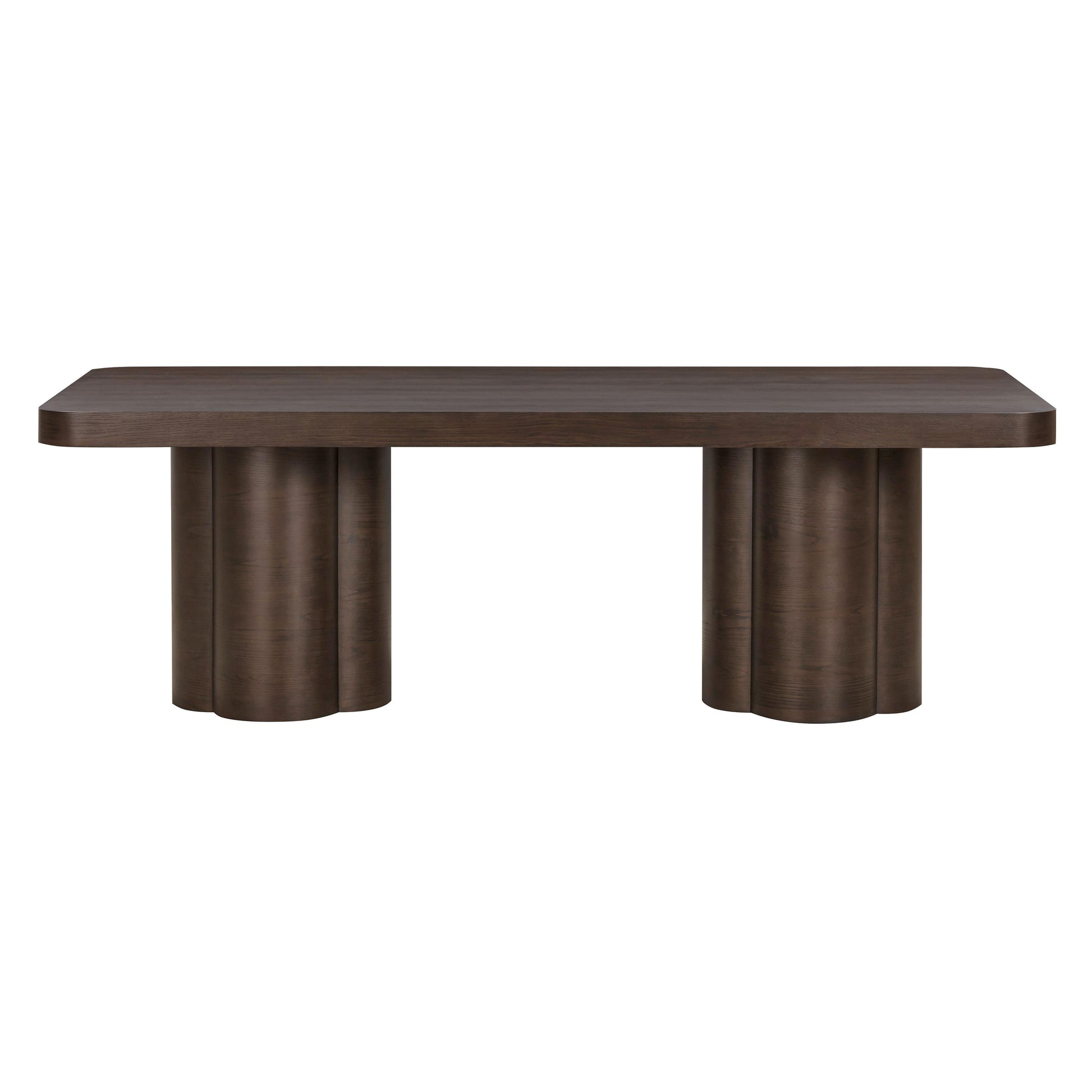 Bambi 90" Ash Rectangular Dining Table - Dark Brown - Image 1