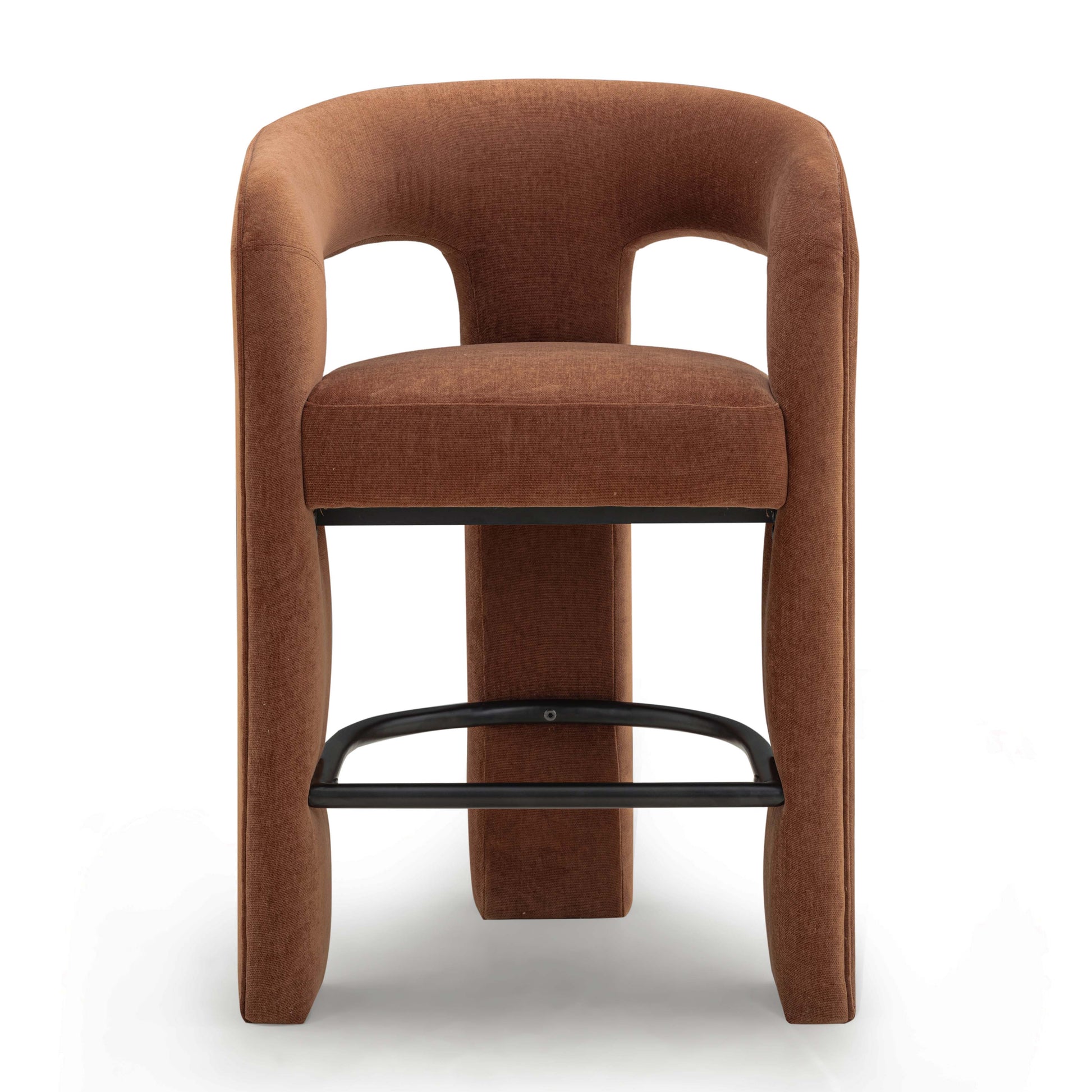 Malone Performance Chenille Stool - Rust / Counter Height - Image 1