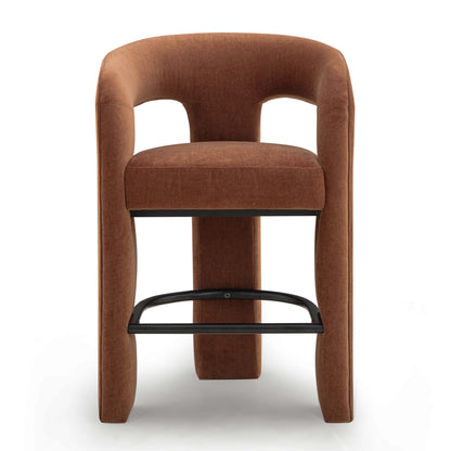 Malone Performance Chenille Stool - Rust / Counter Height - Image 1
