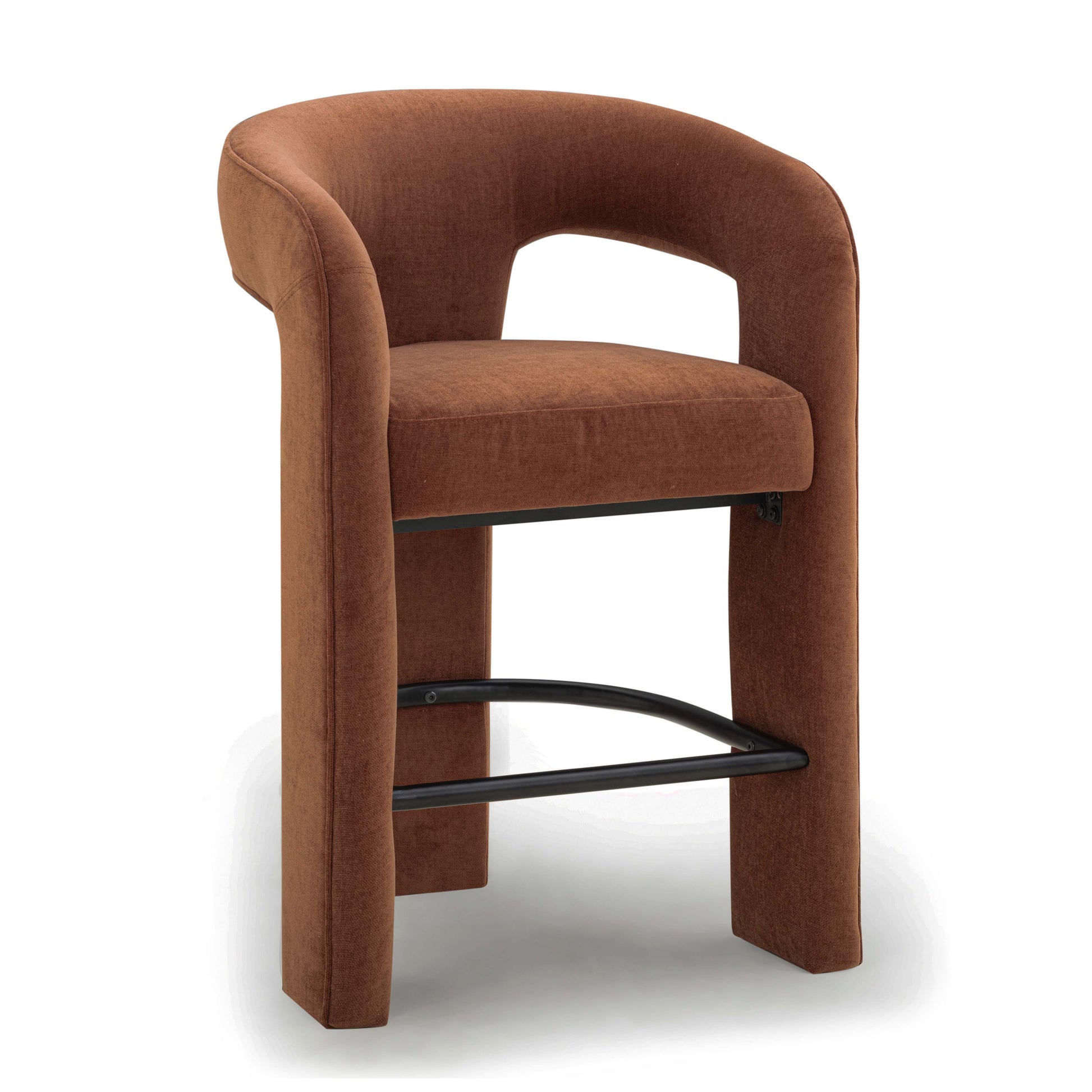 Malone Performance Chenille Stool - Rust / Counter Height - Image 3