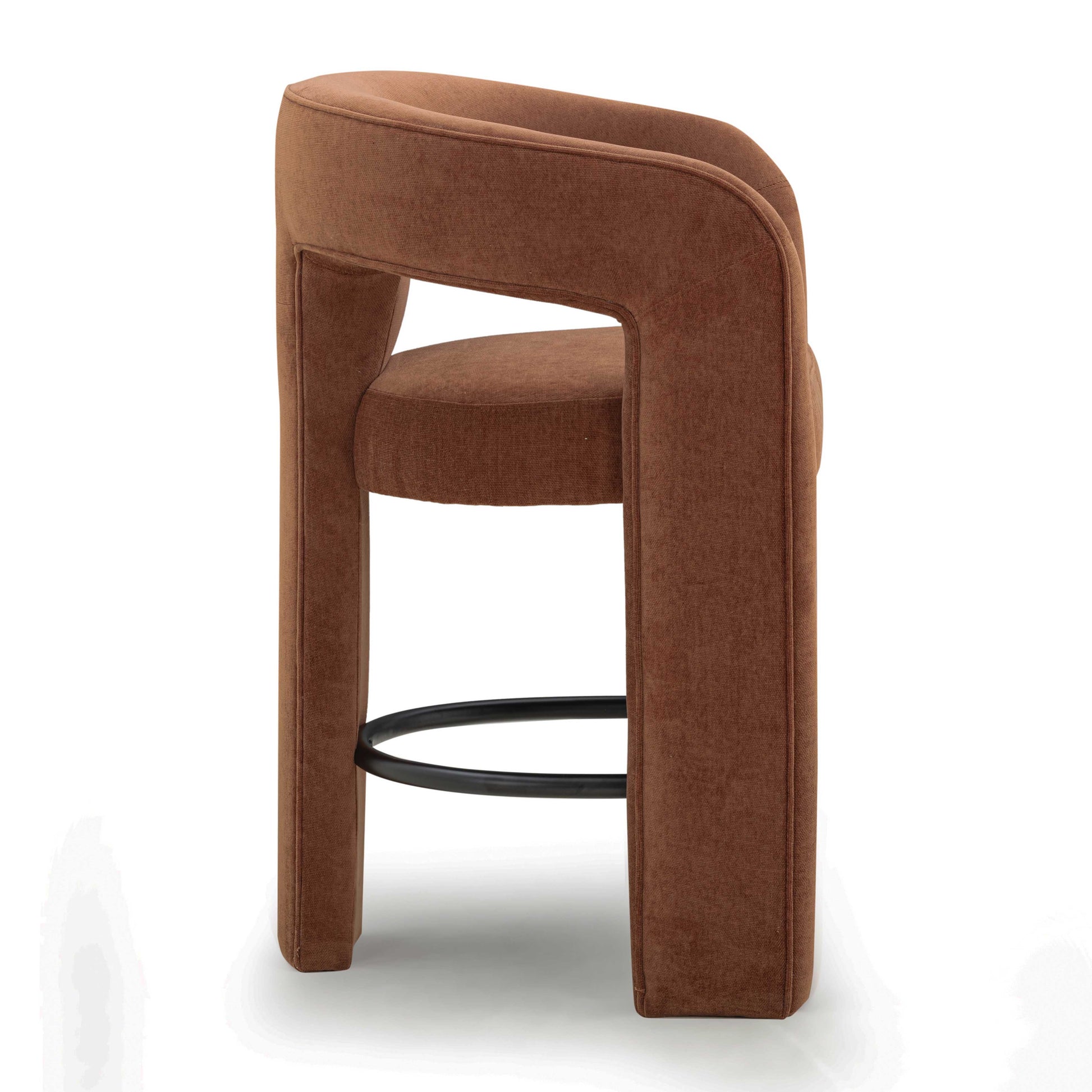 Malone Performance Chenille Stool - Rust / Counter Height - Image 4