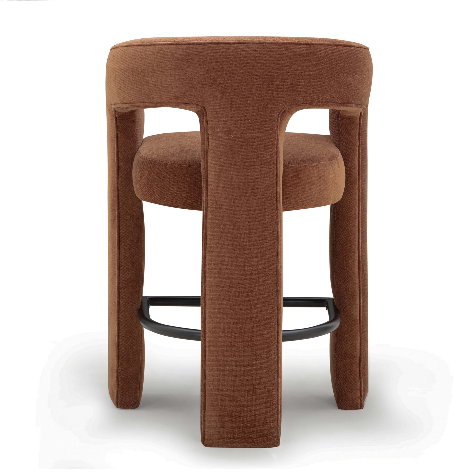 Malone Performance Chenille Stool - Rust / Counter Height - Image 5