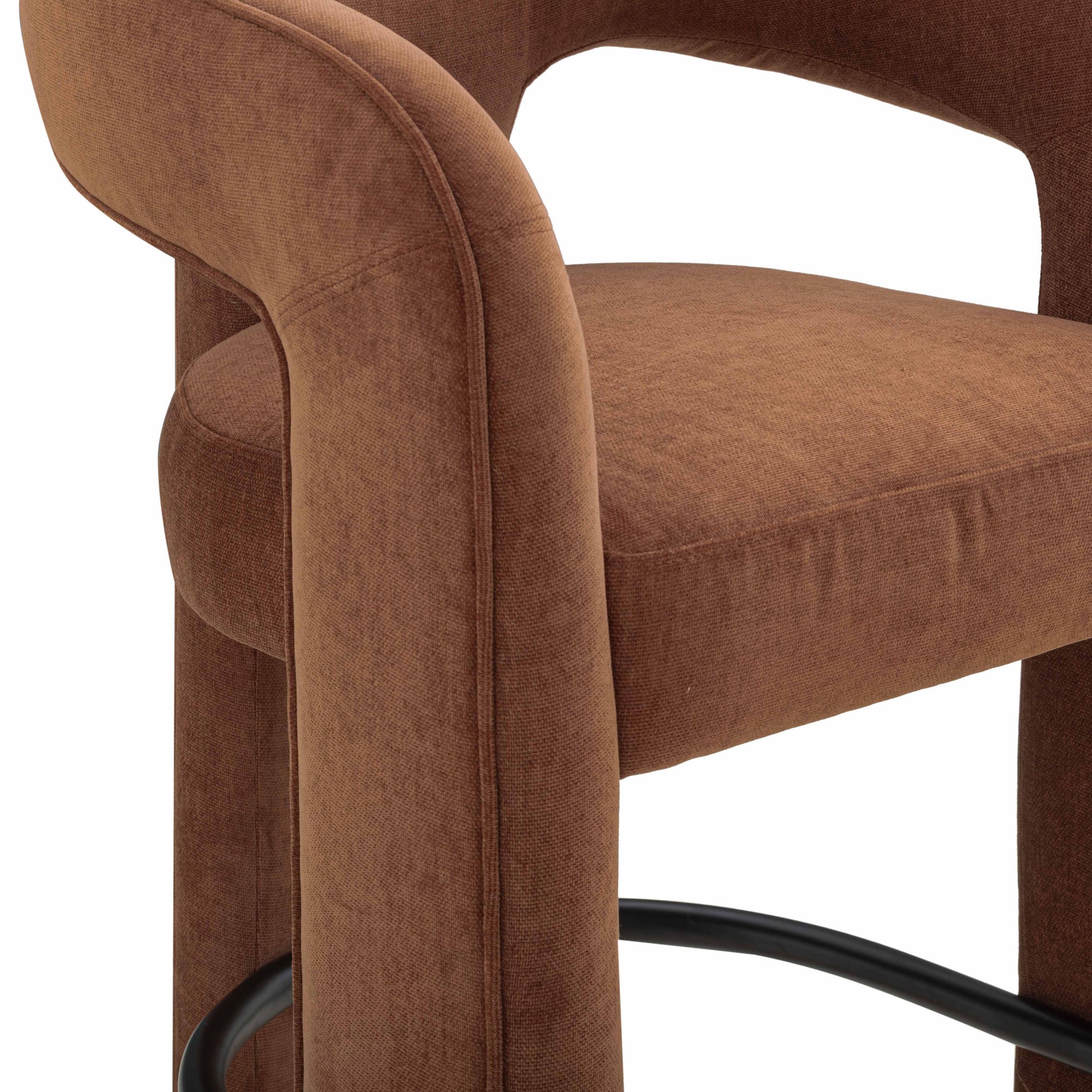 Malone Performance Chenille Stool - Rust / Counter Height - Image 6