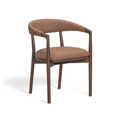 Vina Performance Vegan Leather Dining Chair - Brown - Image 1