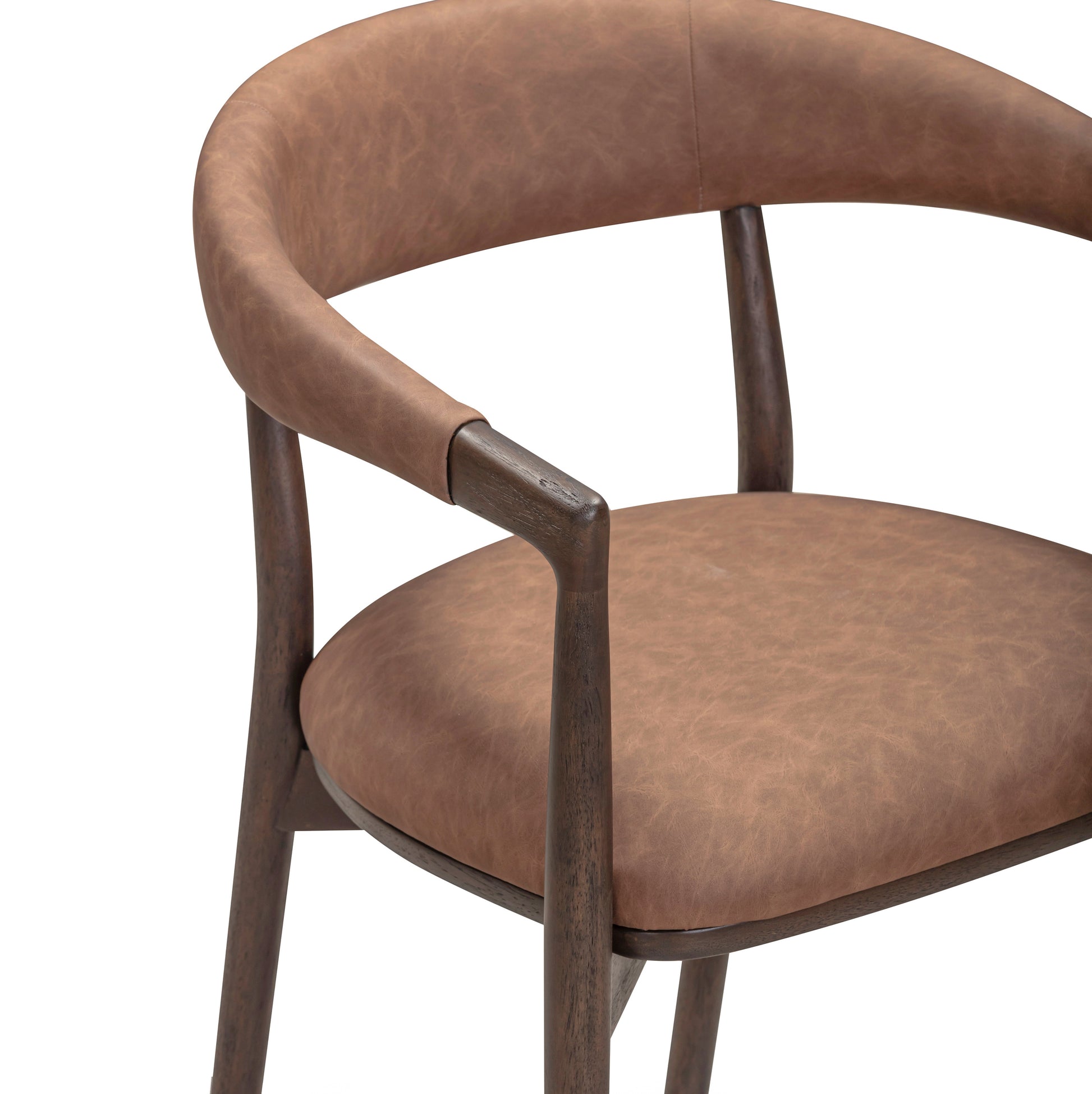 Vina Performance Vegan Leather Dining Chair - Brown - Image 6