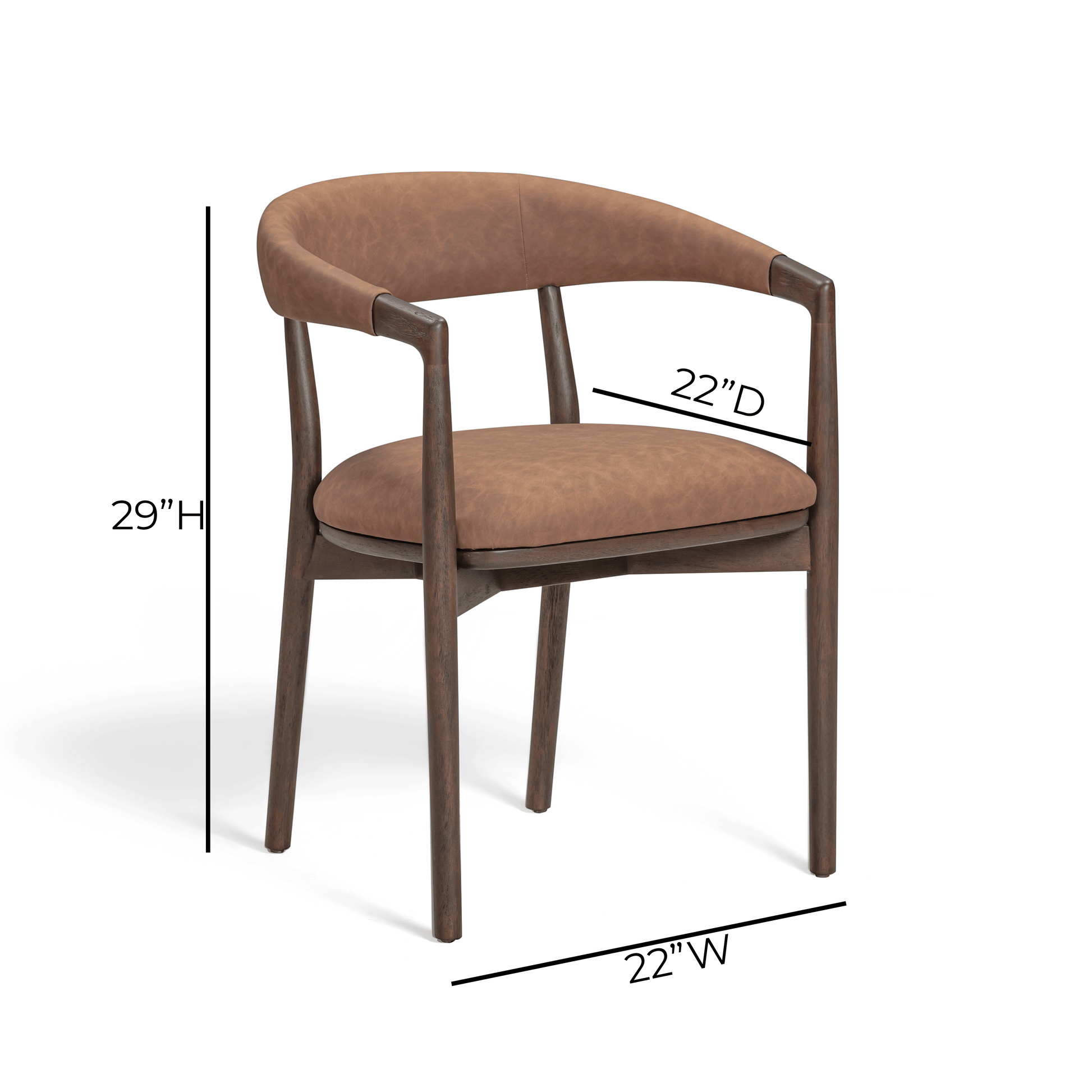 Vina Performance Vegan Leather Dining Chair - Brown - Image 7