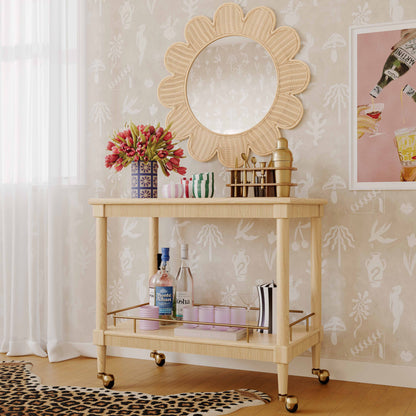 Slosh 37" Natural Ash Bar Cart - Default Title - Image 1