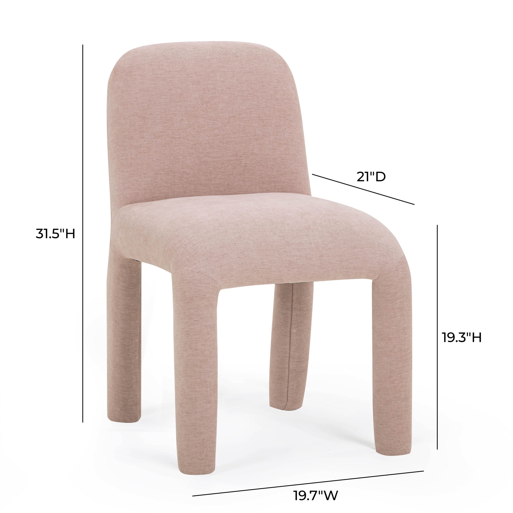 Georgia Performance Chenille Dining Chair - Light Pink - Image 7