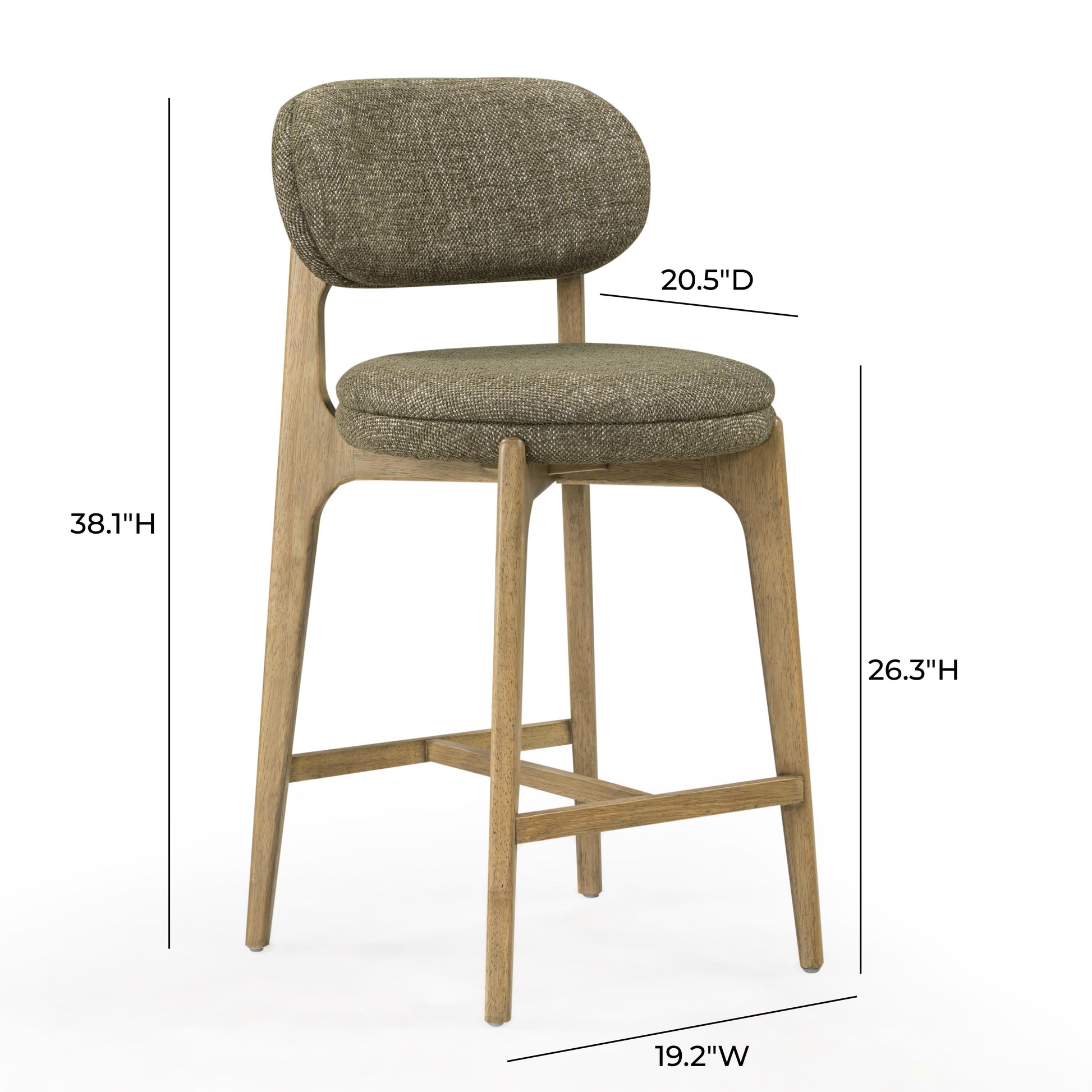 Carnation Performance Fabric Counter Stool - Forest Green - Image 5