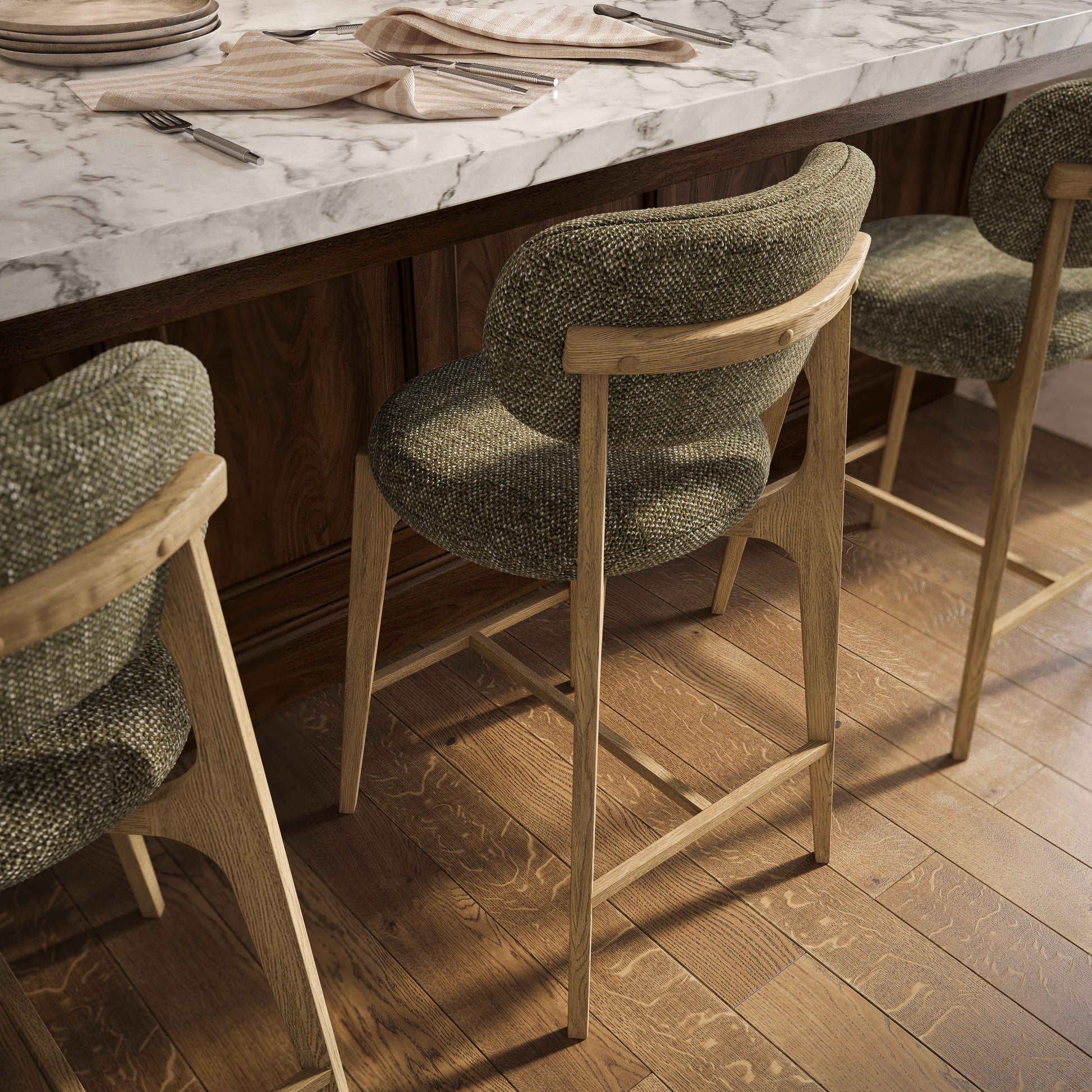 Carnation Performance Fabric Counter Stool - Forest Green - Image 2