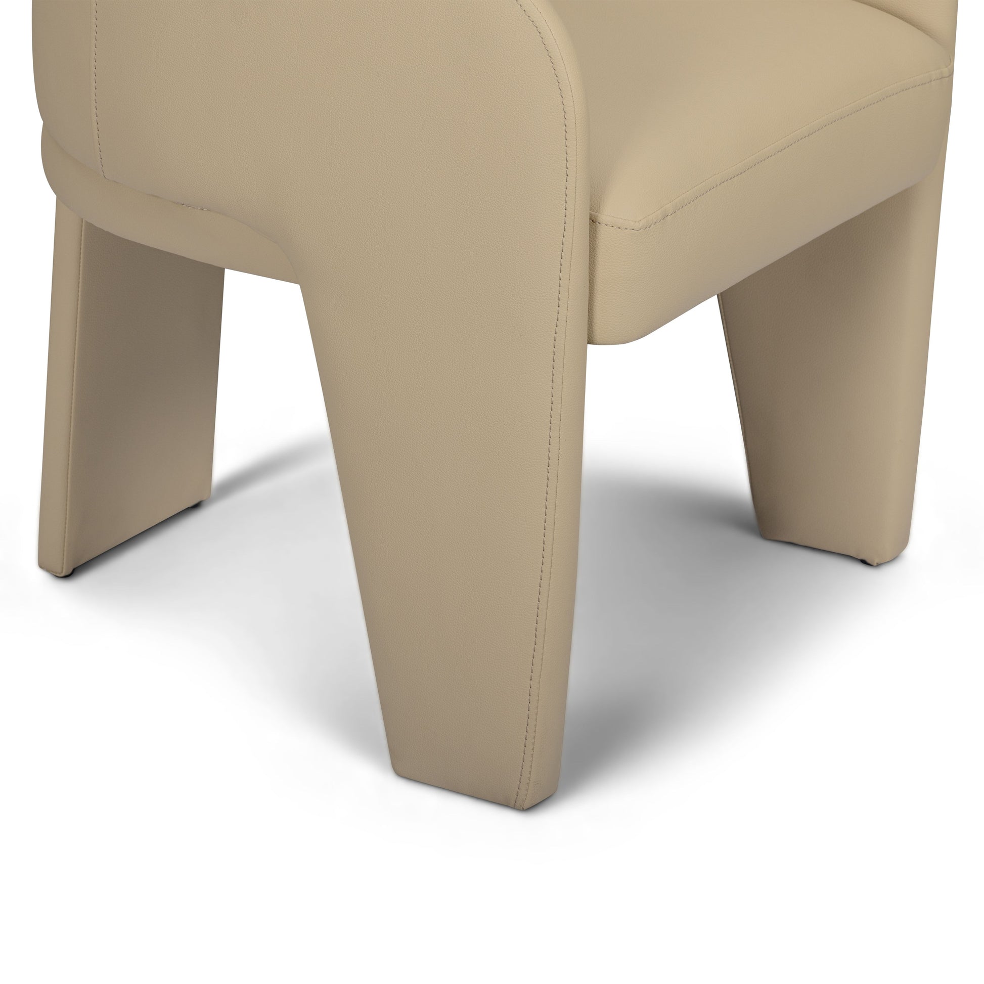 Leo Performance Vegan Leather Dining Chair - Taupe - Image 3
