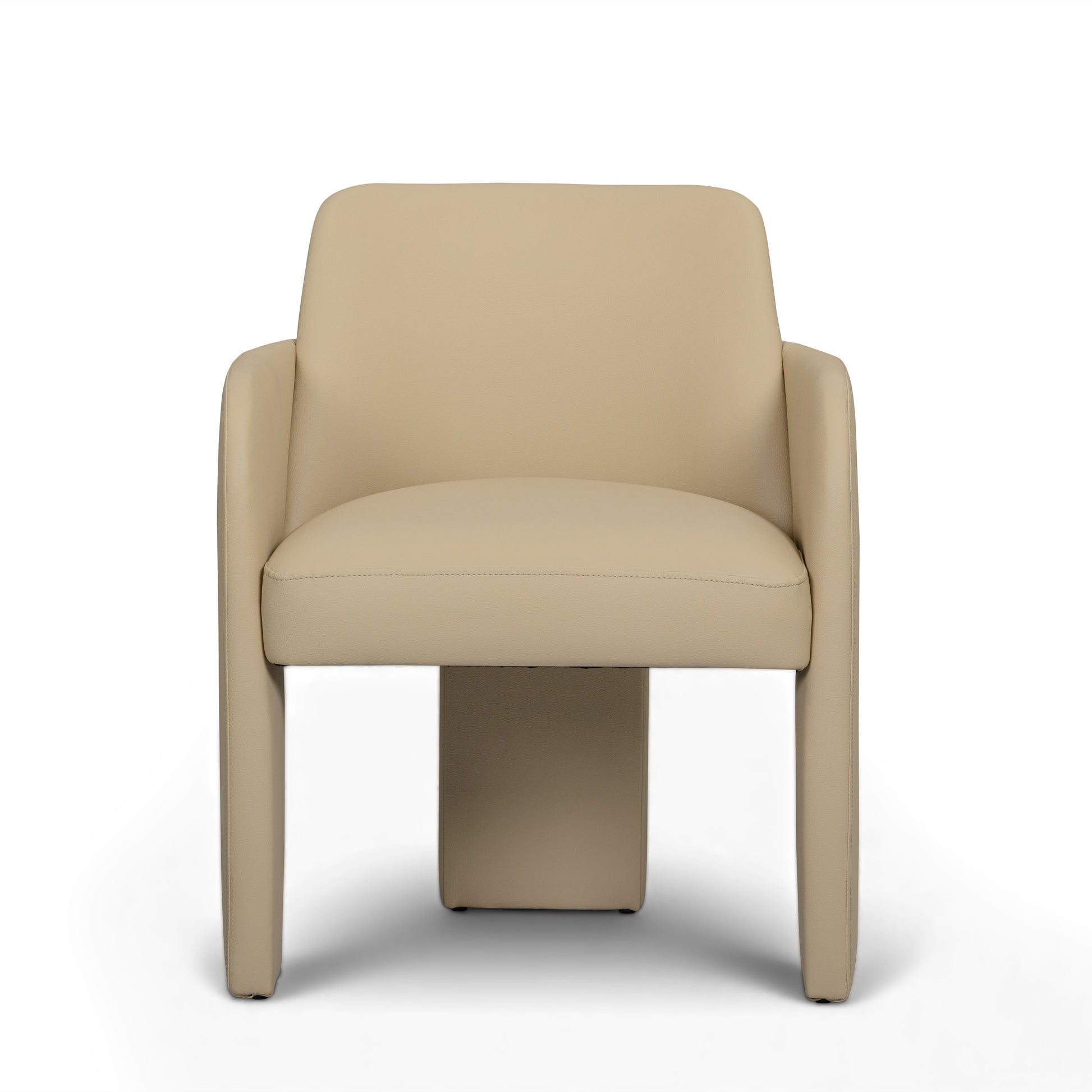 Leo Performance Vegan Leather Dining Chair - Taupe - Image 1