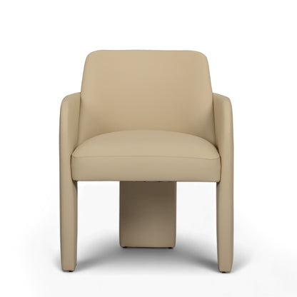 Leo Performance Vegan Leather Dining Chair - Taupe - Image 1